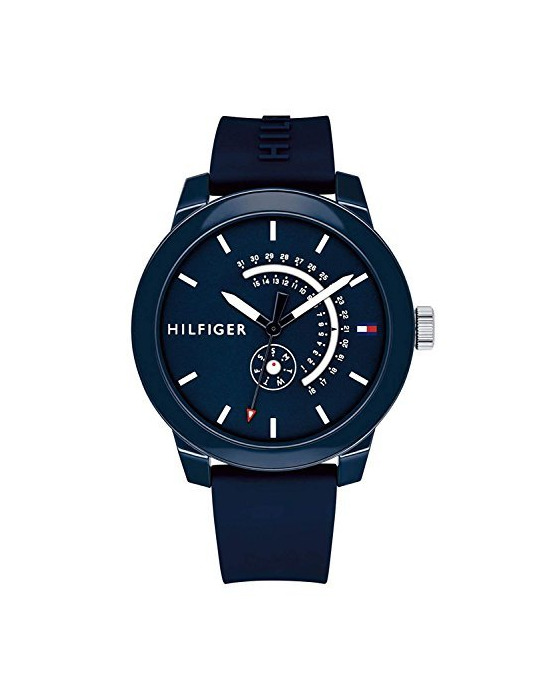 Social Tommy Hilfiger Reloj Analógico para Hombre de Cuarzo con Correa en Silicona