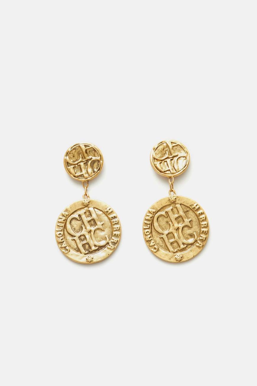 Product Carolina Herrera COINS DROP EARRINGS acessórios brincos 

