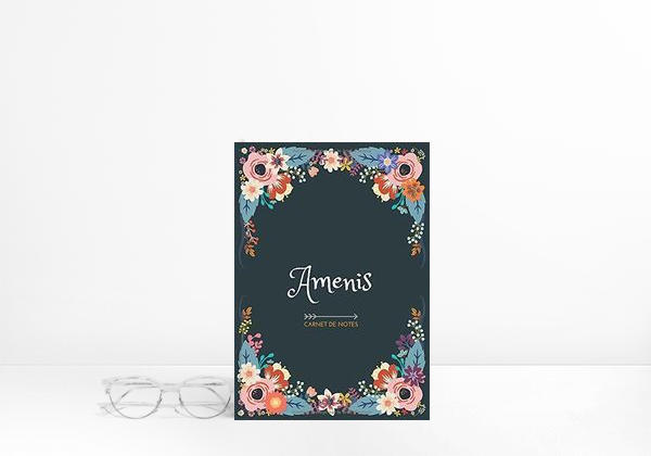 Book Amenis - Carnet de notes: Design floral, Prénom personnalisé Amenis