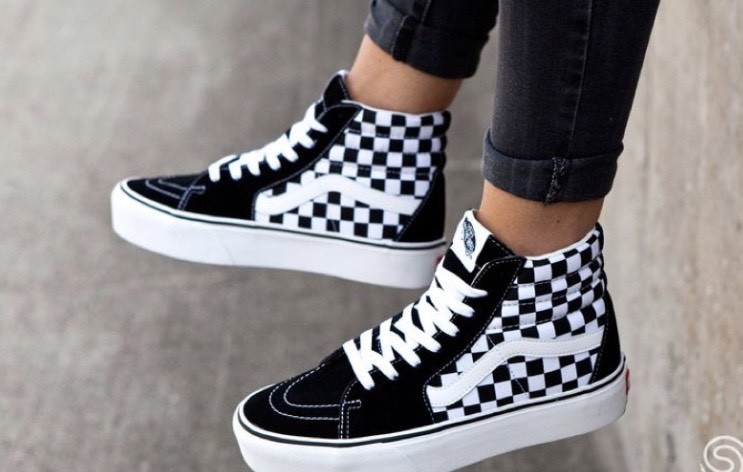 Fashion Vans Sk8 Hi Platform Calzado Checkerboard