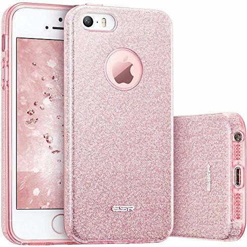 Electrónica ESR Funda iPhone 5S/SE/5 Carcasa Dura Brillante Brillo Purpurina llamativa para Apple