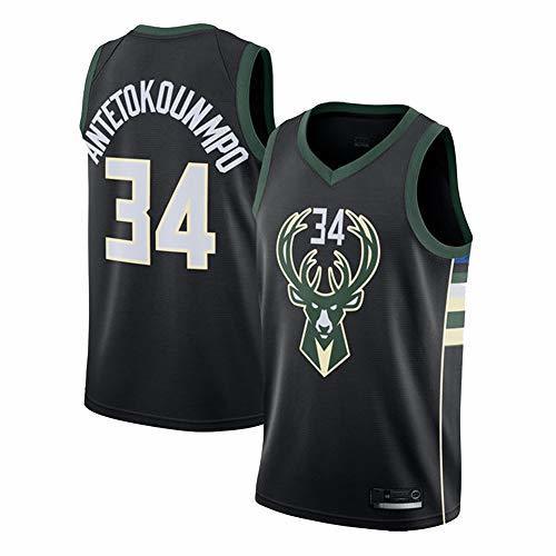 Juego OLIS NBA Bucks 34# Antetokounmpo Camiseta de Baloncesto para Hombres Nuevo Tela