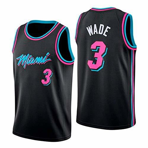 Producto WOLFIRE WF Camiseta de Baloncesto para Hombre, NBA, Miami Heat #3 Dwyane