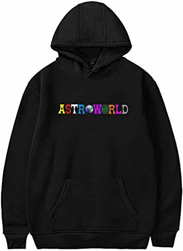 Moda PANOZON Sudadera Hombre Travis Scott Astroworld Impresión de Logo Hoodie Chaqueta con