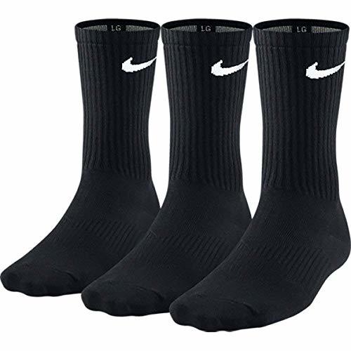 Social Nike 3PPK Lightweight Crew Calcetines, Unisex Adulto, Negro