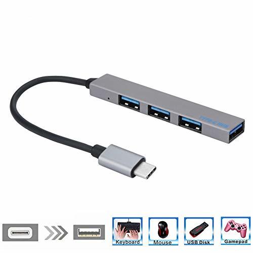 QinLL Tipo-C a 4 USB Hub Expander Ultra-Thin Mini portátil de 4