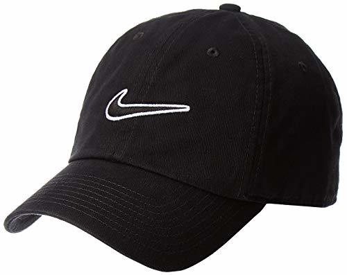 Social Nike Heritage 86 Essential Swoosh Gorra Regulable, Unisex Adulto, Negro