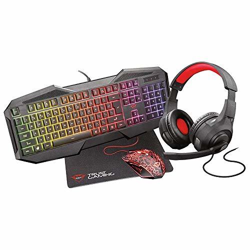 Electronic TECLADO TRUST GXT1180R BUNDLE GAMING TECLADO+AURI+RATO+ALFOMBRILLA 23148