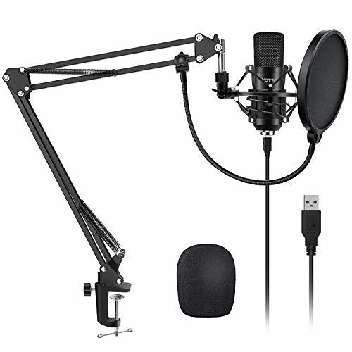 YOTTO USB Micrófono de condensador cardioide Micrófono para ordenador