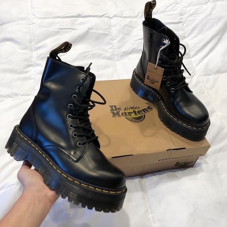 Social Dr. Martens 1460 - Botas Militares de Mujer, Negro