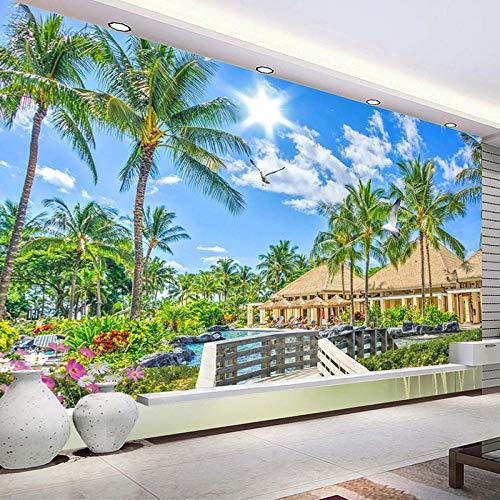 Home Cnmdjer® Maldivas Coconut Tree Seascape 3D Photo Wallpaper Para Sala De Estar