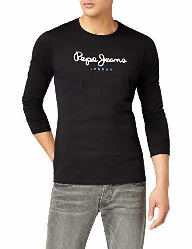 Pepe Jeans Eggo Long, Top de Manga Larga Para Hombre, Negro