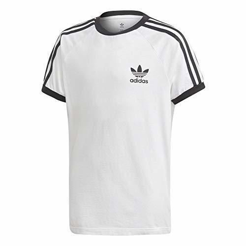 Social adidas 3Stripes tee Camiseta, Unisex niños, Blanco/Negro, 152