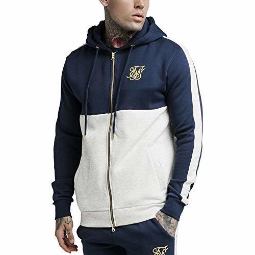 Fashion Sik Silk Chaqueta Chándal Gris Hombre Hoodie