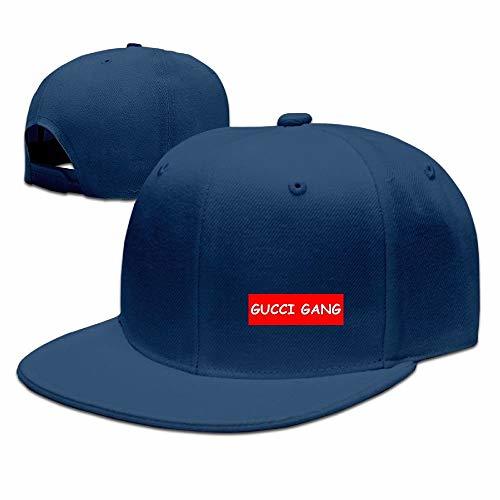 Fashion Lil Pump GUCC Gang Logo Unisex Flat Brim Baseball Hats 100% Cotton