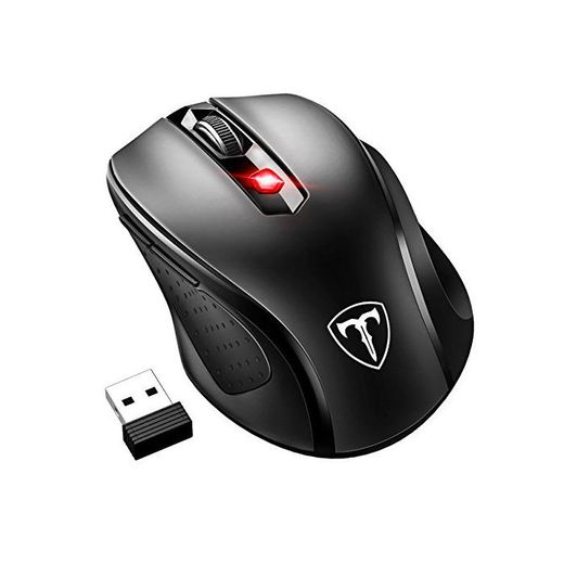 VicTsing Ratón Inalámbrico Mini, Portátil 2.4G con Receptor Nano, 6 Botones, 2400DPI,