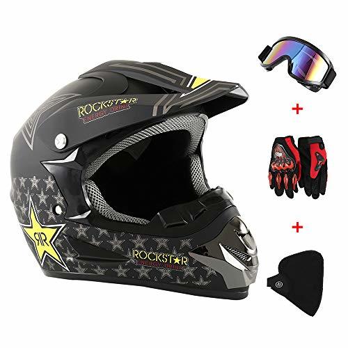 Product Dightyoho Casco para Motocross, 4pcs Juego de Casco de Moto