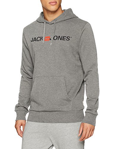 Social JACK & JONES Jjecorp Logo Sweat Hood Noos Capucha, Gris