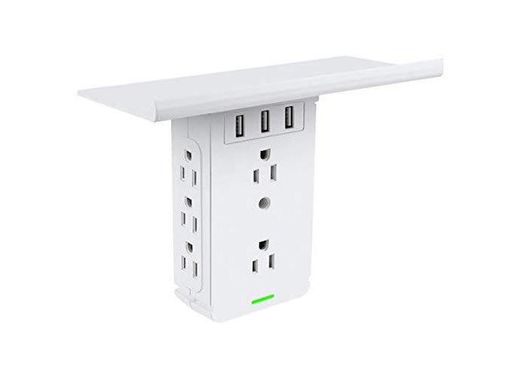 Wall Outlet Extender with Removable Shelf 