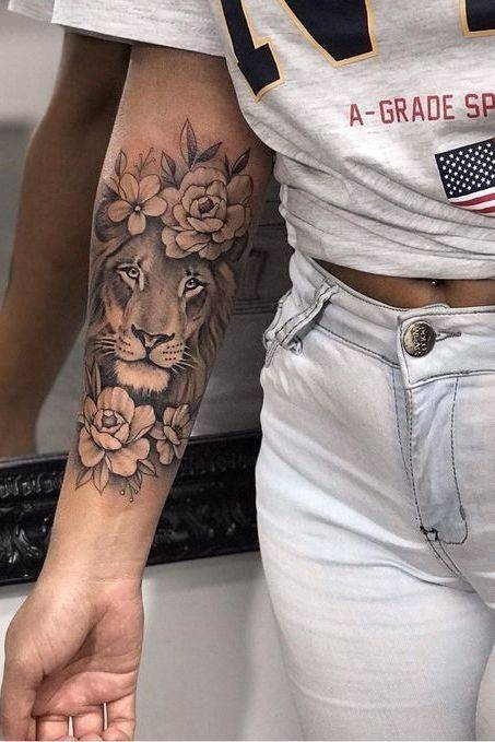 Fashion Tatuagem leão 