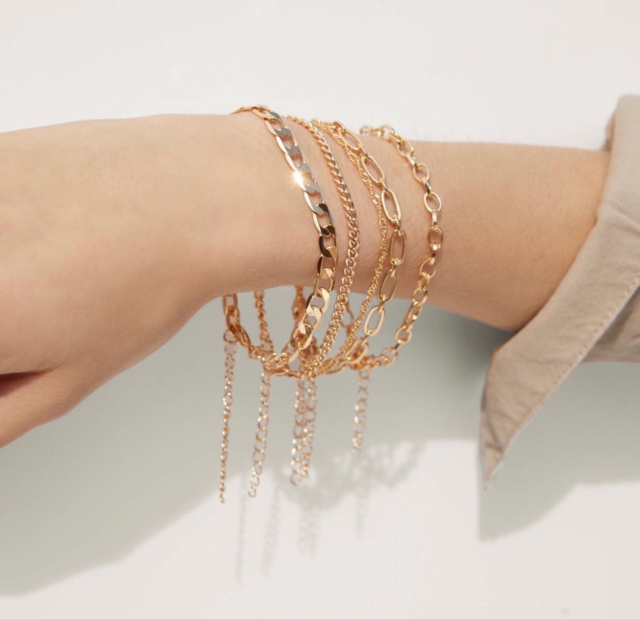 Moda pulseira tipo corrente