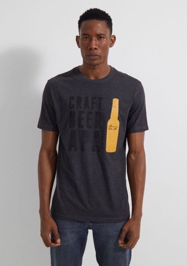 Fashion Camiseta com Estampa Cerveja