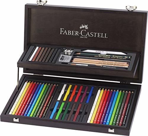 Faber-Castell 110088 - Estuche de madera de 24 piezas con equipo básico