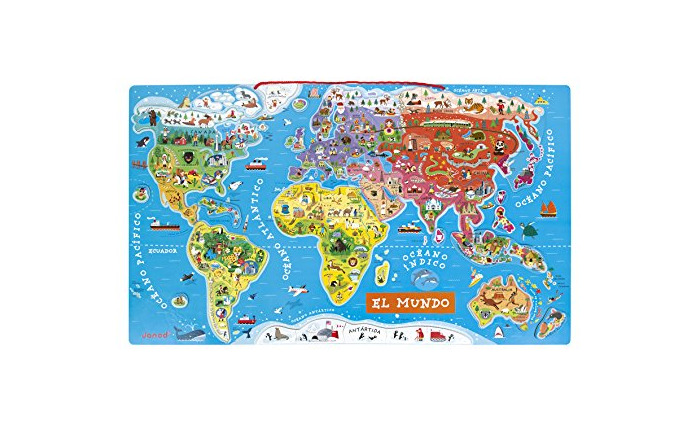 Producto Janod PUZLE MAGNÉTICO DE 92 PZAS. Serie Atlas-VERSIÓN ESPAÑOL Puzzle mapamundi