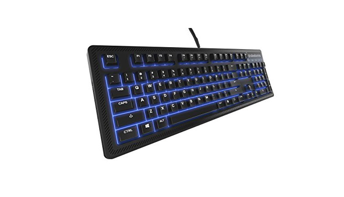 Electronics SteelSeries Apex 100, Teclado para Juegos, con retroiluminación Azul, Teclas Macro, Gestión