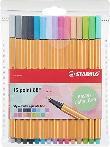 Social Stabilo Point 88 - Terciopelo de bolígrafos Punta Fina - Colores Neon