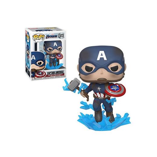 Funko- Pop Marvel: Endgame-Captain America w/BrokenShield & Mjolnir Capt A w/BrokenShield&Mjolnir Collectible