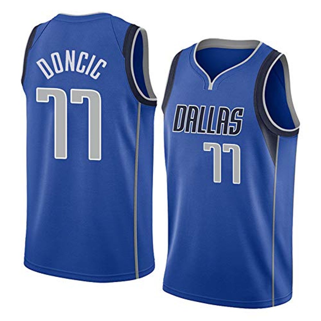 Social Hombre NBA Dallas Mavericks 77 Doncic Retro T-Shirt de Baloncesto Camisetas de