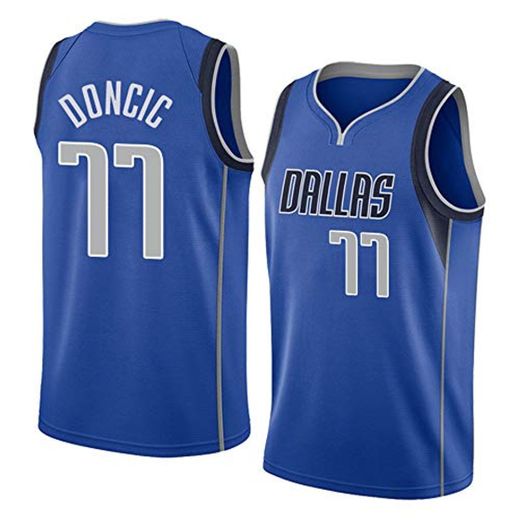 Hombre NBA Dallas Mavericks 77 Doncic Retro T-Shirt de Baloncesto Camisetas de