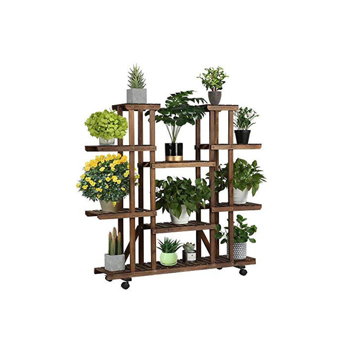 Product Yaheetech Estantería de Macetas Estante de Plantas Soporte Madera Escalera para Flores