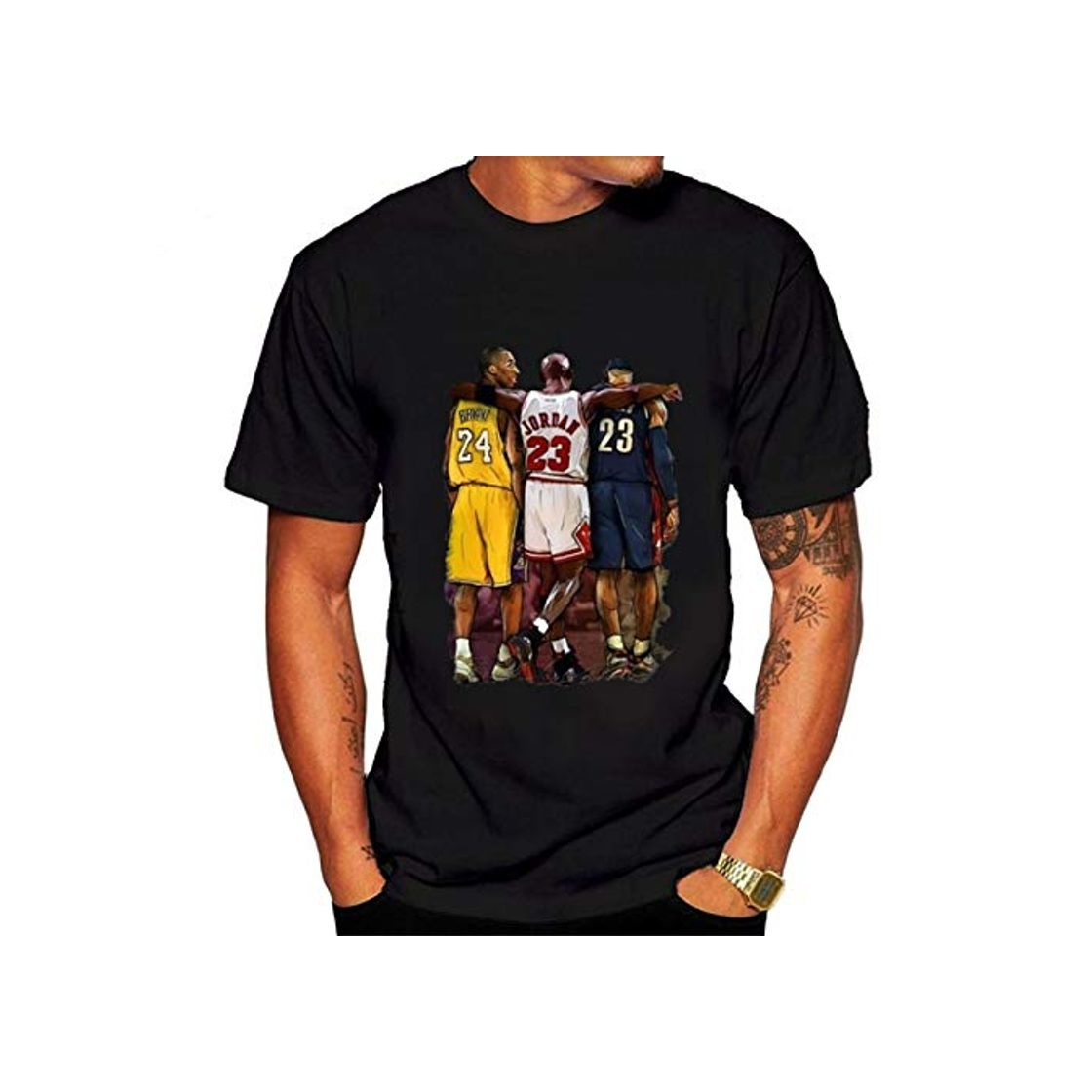 Social Playera de Manga Corta para Hombre NBA Lebron James Kobe Bryant Michael