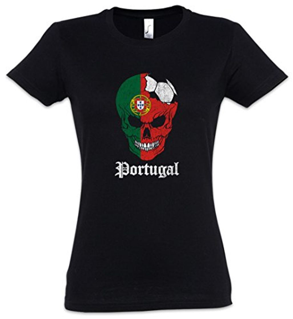 Fashion Urban Backwoods Portugal Football Skull I Mujer Girlie Women T