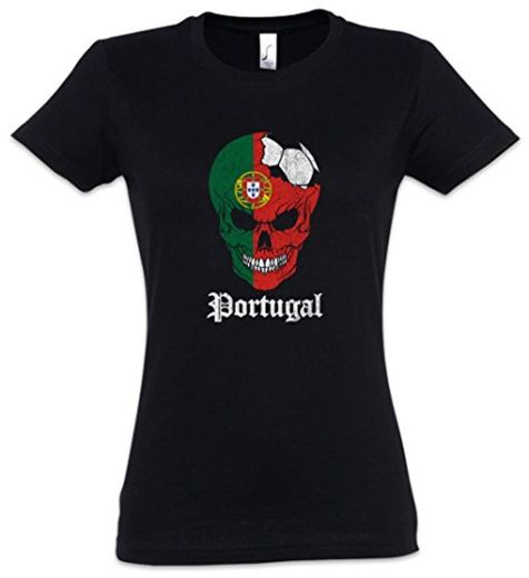 Urban Backwoods Portugal Football Skull I Mujer Girlie Women T