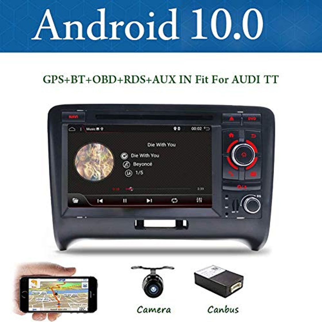 Social BXLIYER Android 9.0-2 Din Autoradio Compatible para Audi TT 2006-2011 Coche Navegacion