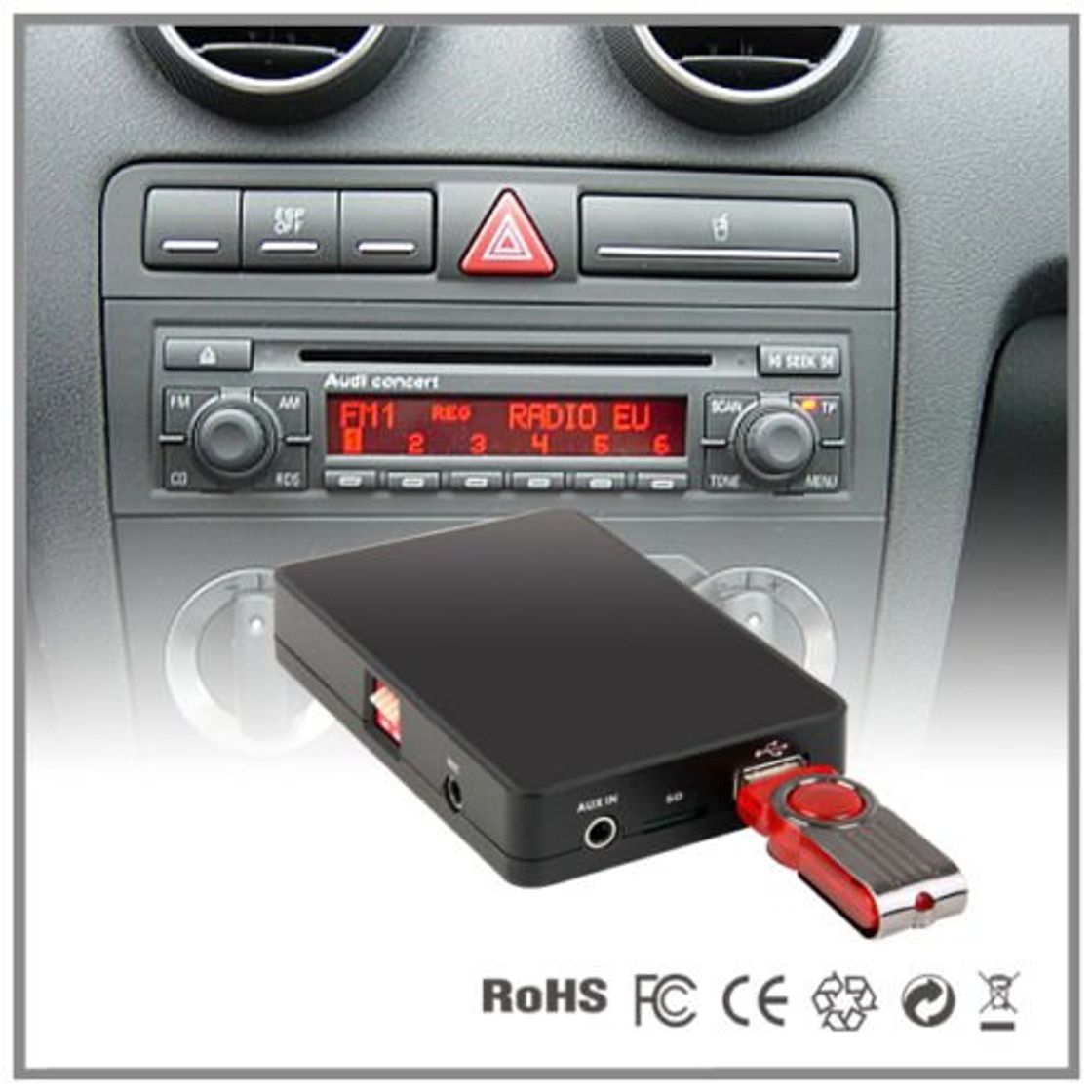 Social Adaptador de interfaz del reproductor de CD a MP3 auxiliar para coche Audi A4 A6 A8 All Road S4 TT