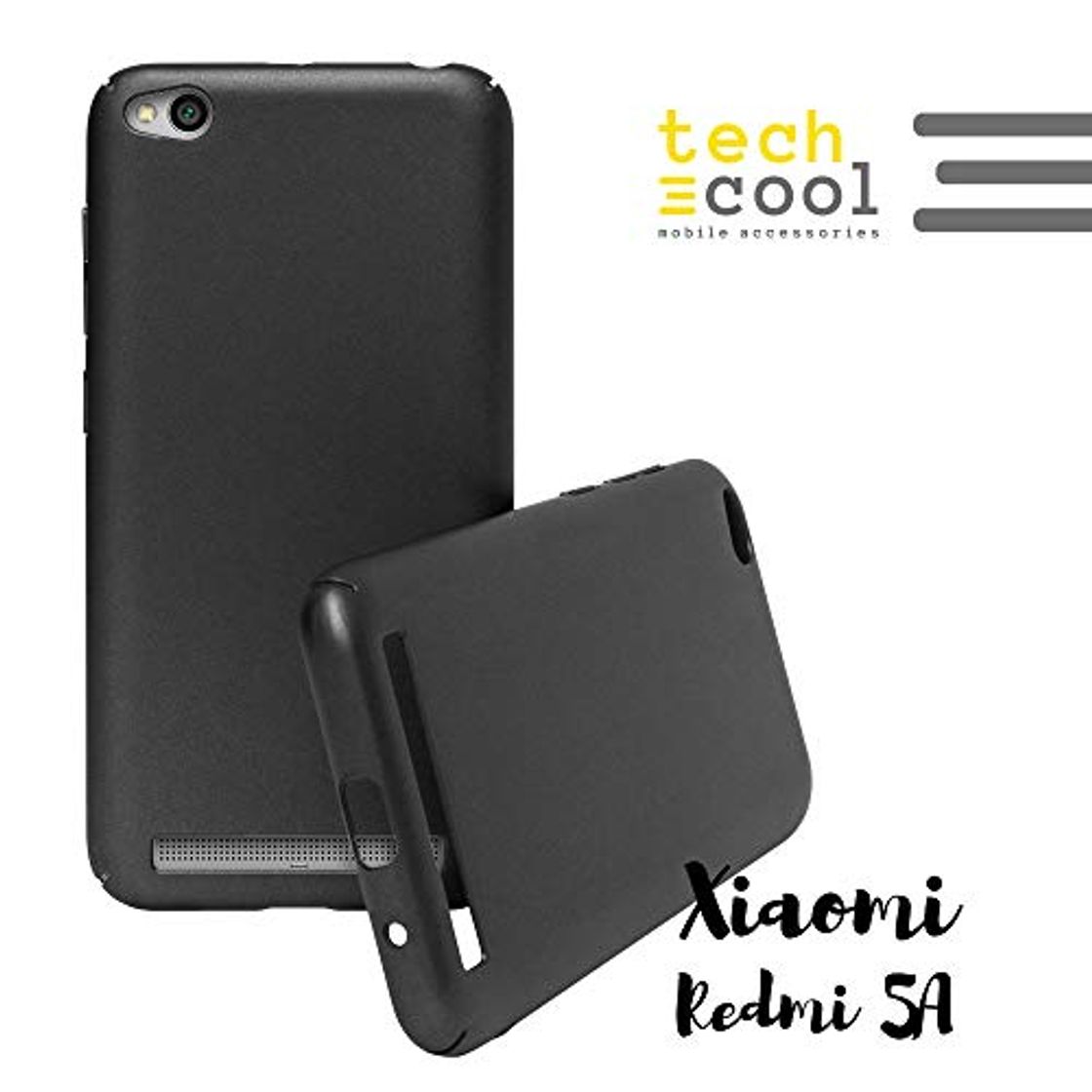 Fashion Funda Mate para Xiaomi Redmi 5A Color Negro Techcool® I Carcasa [Muy