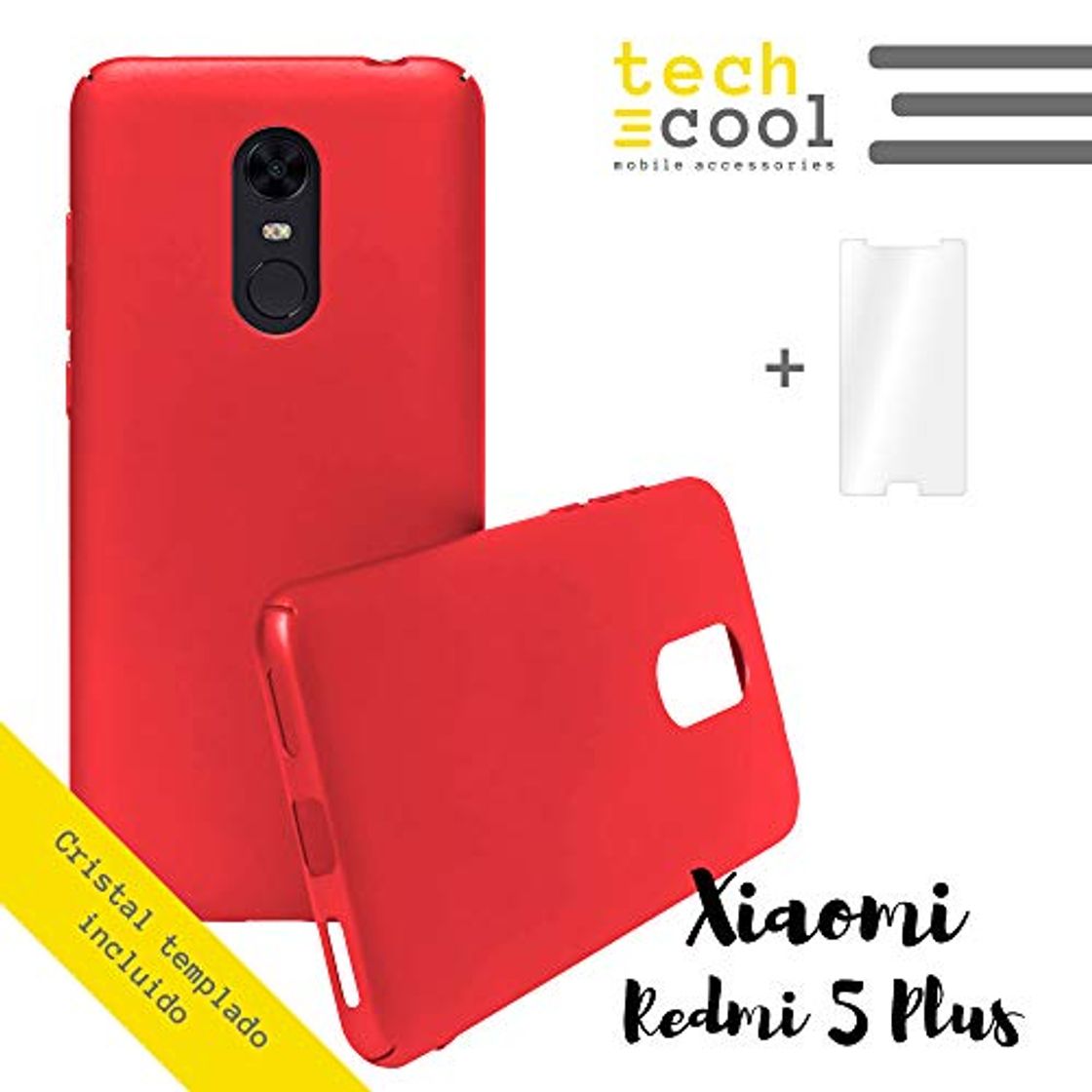 Fashion Funnytech Set Funda Mate Xiaomi Redmi 5 Plus [Rojo]