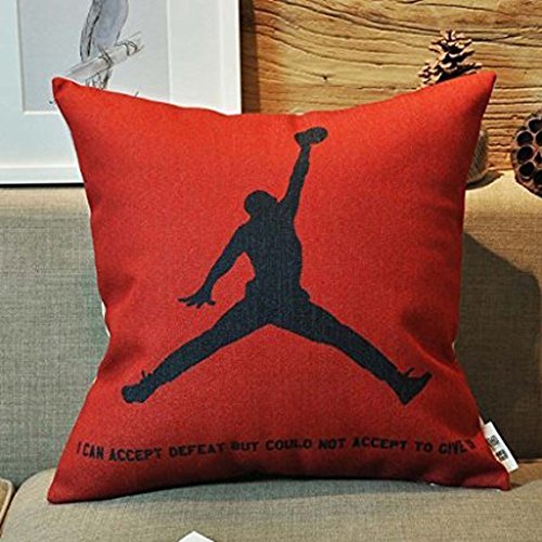 Product Kenneth Case - Funda de cojín con silueta de Michael Jordan, 45,72 cm