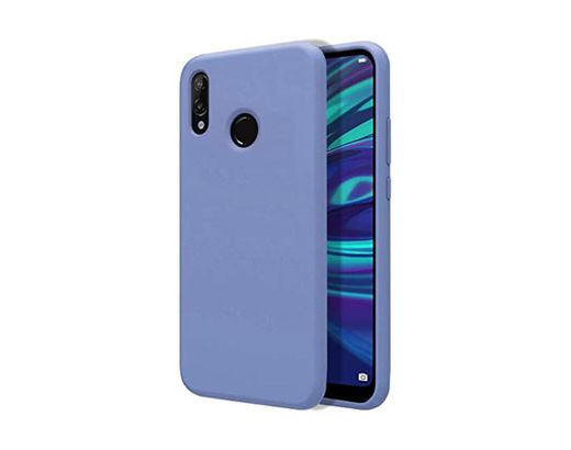 Funda Silicona Líquida Ultra Suave para Huawei Y7 2019 Color Azul Celeste