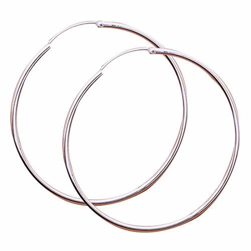 Social Pendientes de aro redondo plateado plata del encanto de las mujeres Pendientes