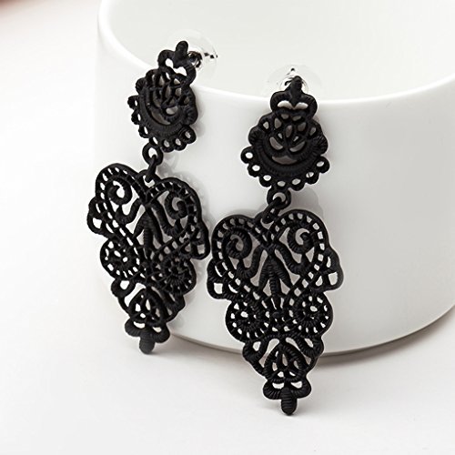 Lugares Bobury Bohemia Hollow Leafs Mujeres Niñas Pendientes Ear Studs Jewelry Dangle Aleación