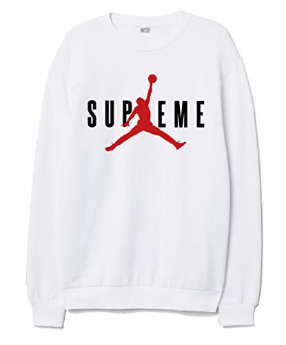 Social ARTIST Sudadera Blanca con impresión Supreme Michael Jordan 23 Negra con impresión