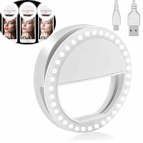 Social Yojoloin Selfie Ring Light para Cualquier teléfono Celular [Recargable] [4 Modo 36