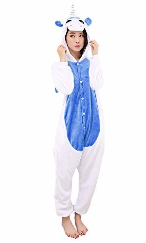 Moda Disfrace Unicornio Pijama Animal Cosplay Unisex Franella Una Pieza per Halloween Carnaval