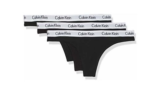 Calvin Klein Thong 3pk Tanga, Negro