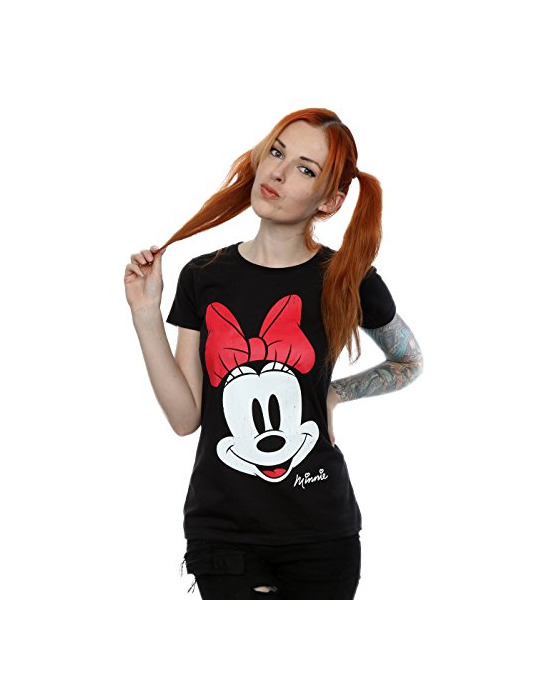 Moda Disney mujer Minnie Mouse Distressed Face Camiseta X-Large Negro